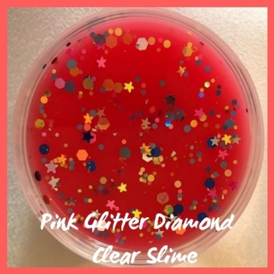 CLEA033 Pink Glitter Diamond Clear Slime Sub Category pic 